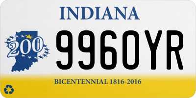 IN license plate 996OYR