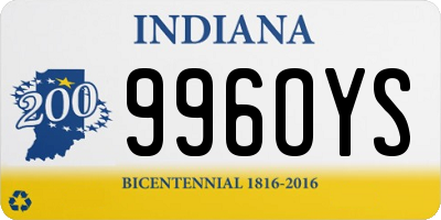 IN license plate 996OYS