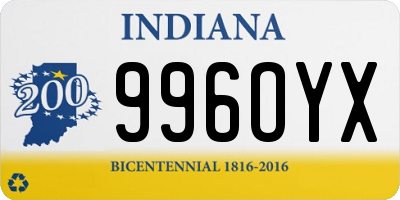 IN license plate 996OYX