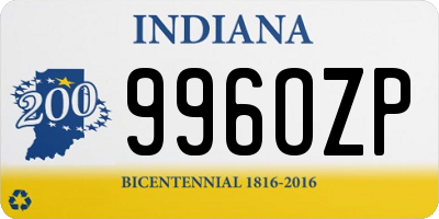 IN license plate 996OZP