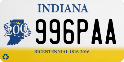 IN license plate 996PAA