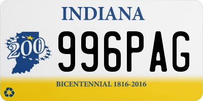 IN license plate 996PAG