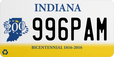 IN license plate 996PAM