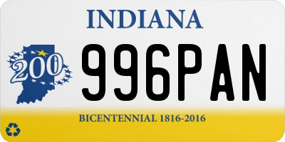 IN license plate 996PAN