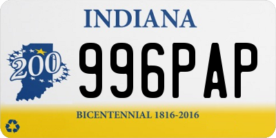 IN license plate 996PAP