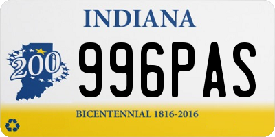 IN license plate 996PAS