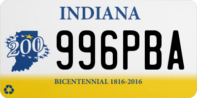 IN license plate 996PBA