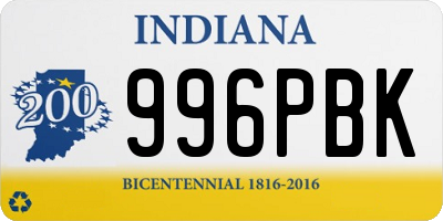 IN license plate 996PBK