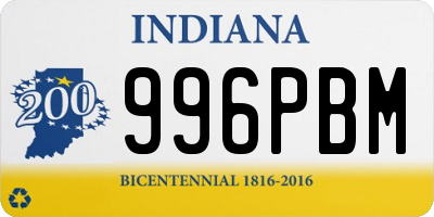 IN license plate 996PBM