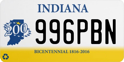 IN license plate 996PBN