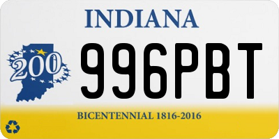 IN license plate 996PBT