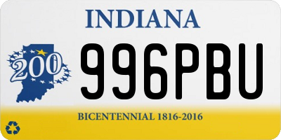 IN license plate 996PBU