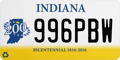 IN license plate 996PBW