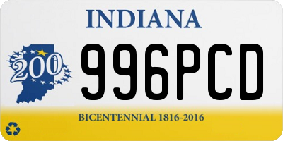 IN license plate 996PCD