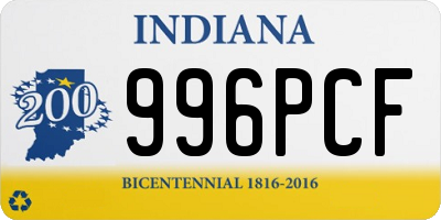 IN license plate 996PCF