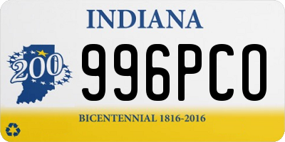 IN license plate 996PCO