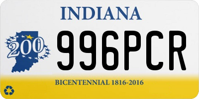 IN license plate 996PCR