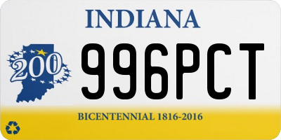 IN license plate 996PCT