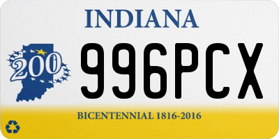 IN license plate 996PCX