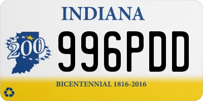 IN license plate 996PDD