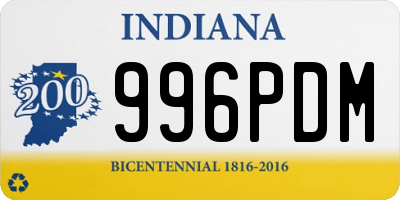 IN license plate 996PDM