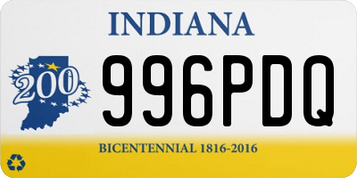 IN license plate 996PDQ