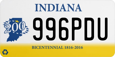 IN license plate 996PDU