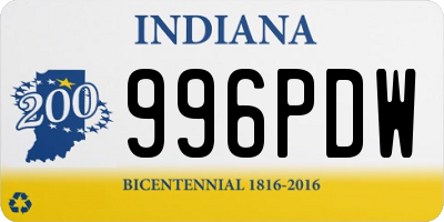 IN license plate 996PDW