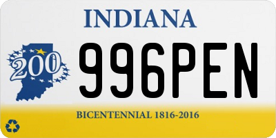 IN license plate 996PEN