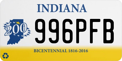 IN license plate 996PFB