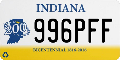 IN license plate 996PFF