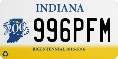 IN license plate 996PFM