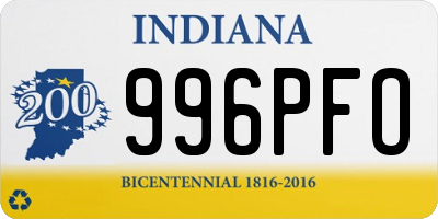 IN license plate 996PFO