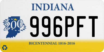 IN license plate 996PFT