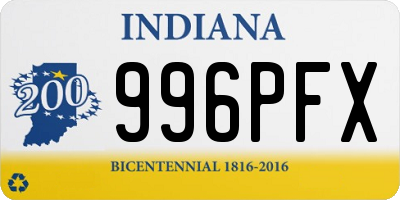 IN license plate 996PFX