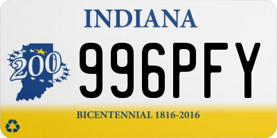 IN license plate 996PFY