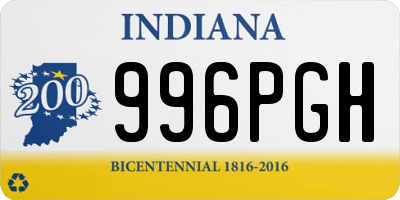 IN license plate 996PGH
