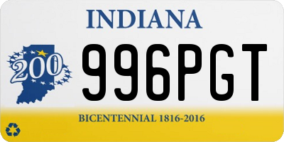 IN license plate 996PGT