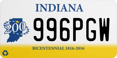 IN license plate 996PGW