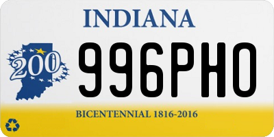 IN license plate 996PHO