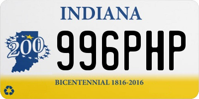 IN license plate 996PHP