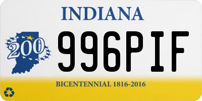 IN license plate 996PIF