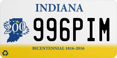 IN license plate 996PIM