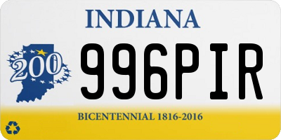 IN license plate 996PIR