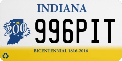 IN license plate 996PIT