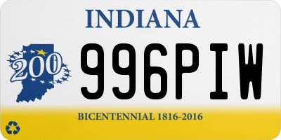 IN license plate 996PIW