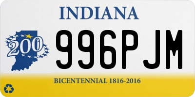 IN license plate 996PJM