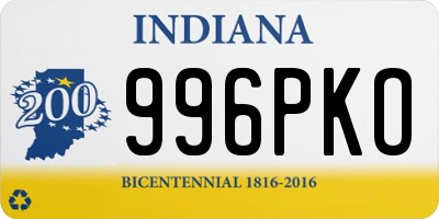 IN license plate 996PKO