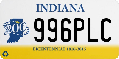 IN license plate 996PLC