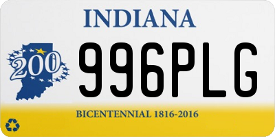 IN license plate 996PLG